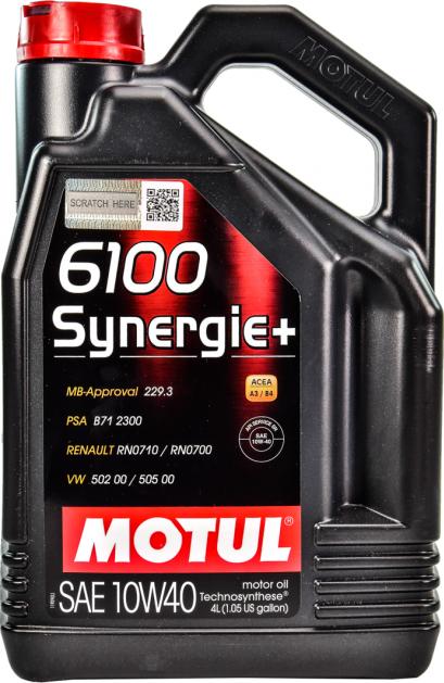 Motul 6100 SYNERGIE+ 10W40 1L - Moottoriöljy motal.fi