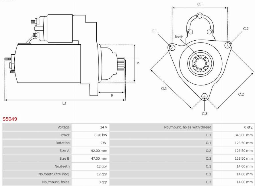 AS-PL S5049 - Starter motal.fi