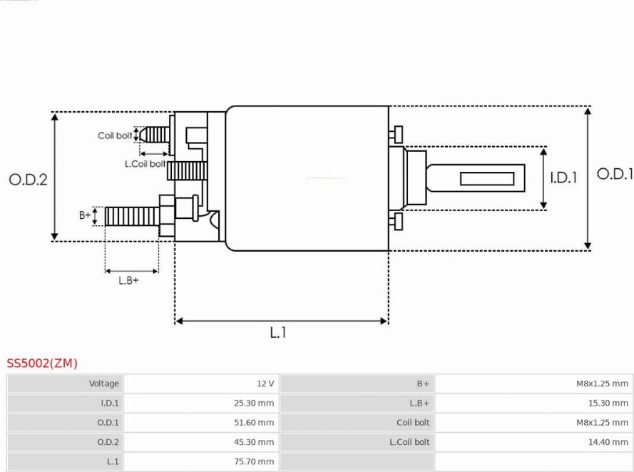 AS-PL SS5002(ZM) - Solenoid Switch, starter motal.fi