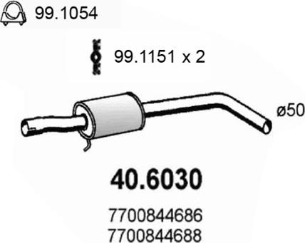 ASSO 40.6030 - Middle Silencer motal.fi