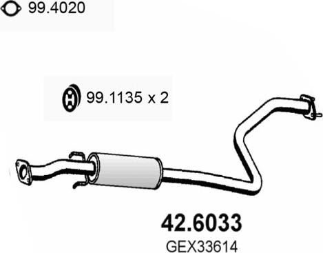 ASSO 42.6033 - Middle Silencer motal.fi