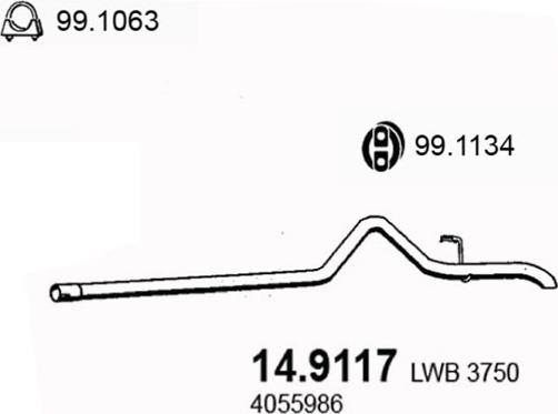 ASSO 14.9117 - Exhaust Pipe motal.fi