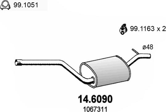 ASSO 14.6090 - Middle Silencer motal.fi