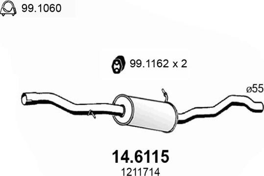 ASSO 14.6115 - Middle Silencer motal.fi