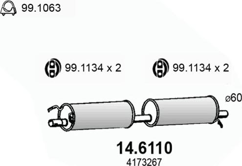 ASSO 14.6110 - Middle Silencer motal.fi