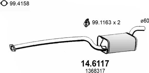 ASSO 14.6117 - Middle Silencer motal.fi