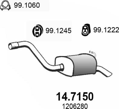 ASSO 14.7150 - End Silencer motal.fi