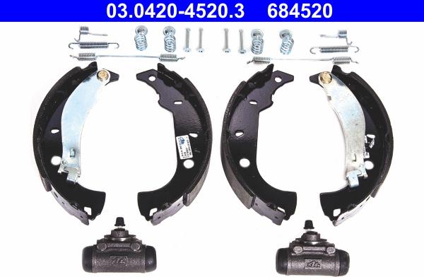 ATE 03.0420-4520.3 - Brake Shoe Set motal.fi