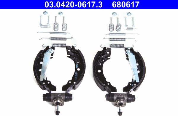 ATE 03.0420-0617.3 - Brake Shoe Set motal.fi