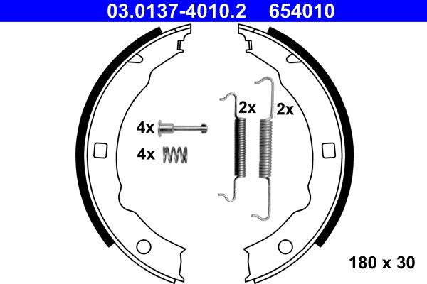 ATE 03.0137-4010.2 - Brake Shoe Set, parking brake motal.fi