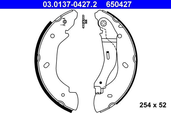 ATE 03.0137-0427.2 - Brake Shoe Set motal.fi