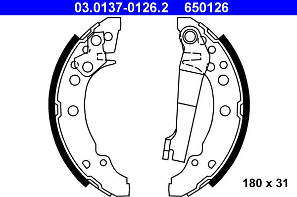 ATE 03.0137-0126.2 - Brake Shoe Set motal.fi