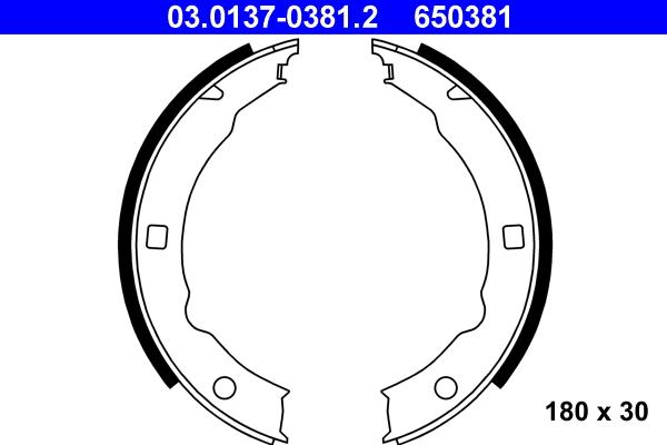 ATE 03.0137-0381.2 - Brake Shoe Set, parking brake motal.fi