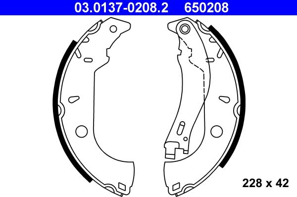 ATE 03.0137-0208.2 - Brake Shoe Set motal.fi