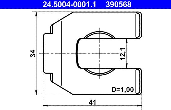 ATE 24.5004-0001.1 - Holding Bracket, brake hose motal.fi