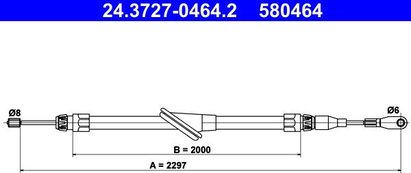 ATE 24.3727-0464.2 - Cable, parking brake motal.fi