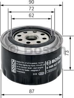 BOSCH 0 986 627 565 - Oil Filter motal.fi