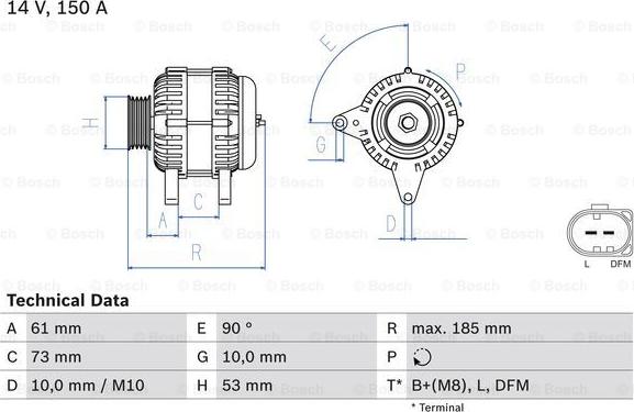 BOSCH 0 986 048 921 - Alternator motal.fi