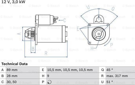 BOSCH 0 986 019 020 - Starter motal.fi