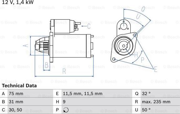 BOSCH 0 986 019 840 - Starter motal.fi