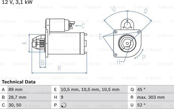 BOSCH 0 986 016 550 - Starter motal.fi