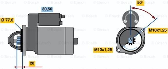 BOSCH 0 986 016 001 - Starter motal.fi