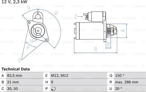 BOSCH 0 986 011 150 - Starter motal.fi