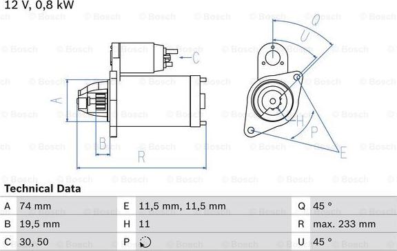 BOSCH 0 986 012 831 - Starter motal.fi