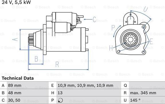 BOSCH 0 986 024 670 - Starter motal.fi