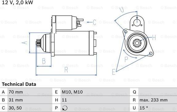 BOSCH 0 986 025 730 - Starter motal.fi