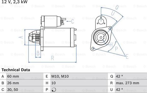 BOSCH 0 986 020 360 - Starter motal.fi