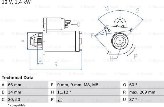 BOSCH 0 986 021 651 - Starter motal.fi