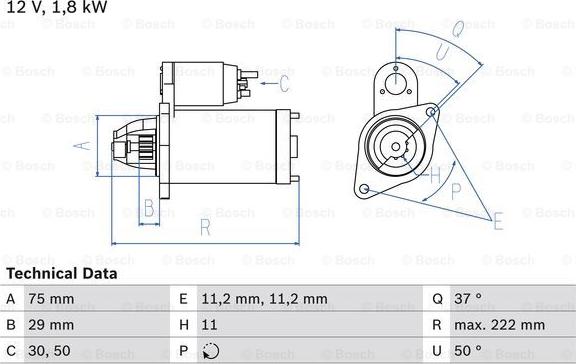 BOSCH 0 986 023 250 - Starter motal.fi