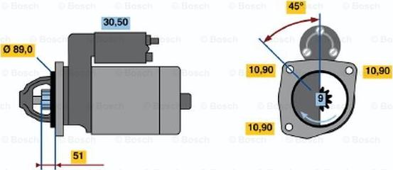 BOSCH 0 986 011 130 - Starter motal.fi