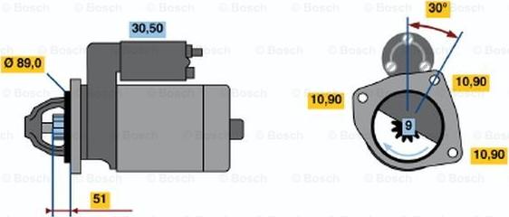 BOSCH 0 986 011 360 - Starter motal.fi