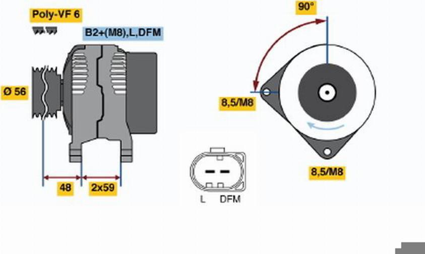 BOSCH 0124525067 - Alternator motal.fi