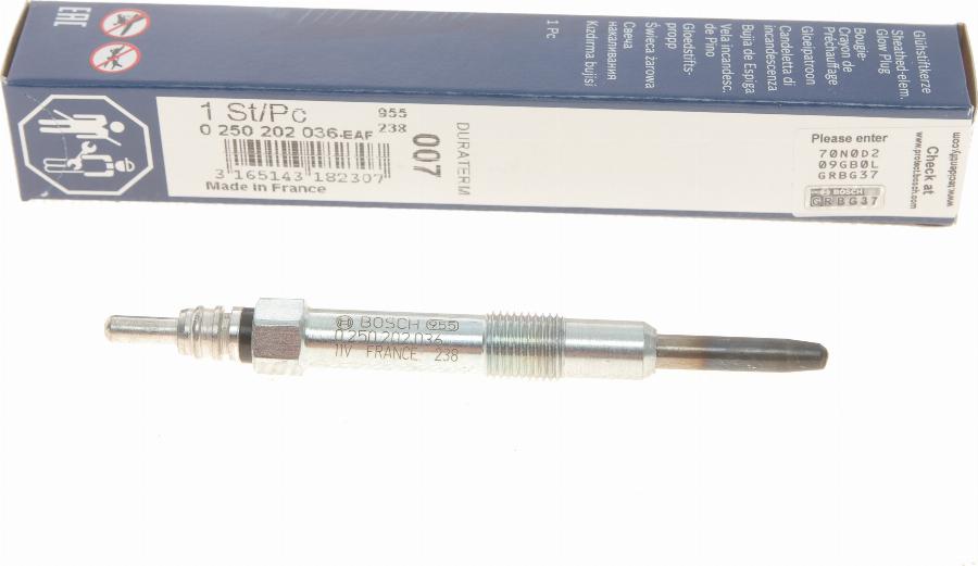 BOSCH 0 250 202 036 - Glow Plug motal.fi