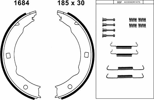 BSF 01684K - Brake Shoe Set, parking brake motal.fi