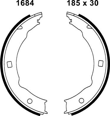 BSF 01684 - Brake Shoe Set, parking brake motal.fi