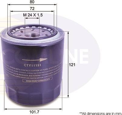 Comline CTY11151 - Oil Filter motal.fi