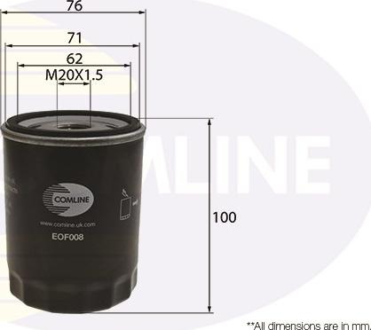 Comline EOF008 - Oil Filter motal.fi