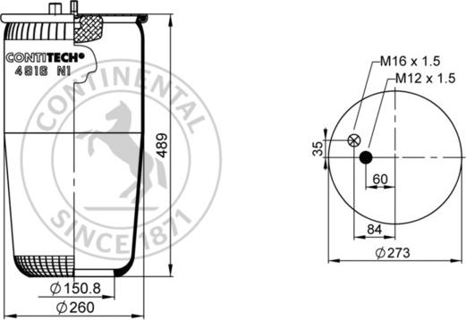 Contitech AIR Spring 4916 N1 P01 - Bellow, air suspension motal.fi