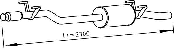 Dinex 74311 - Middle Silencer motal.fi