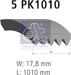 DT Spare Parts 6.31500 - V-Ribbed Belt motal.fi