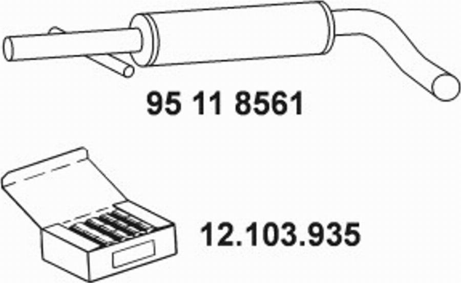 Eberspächer 95 11 8561 - Middle Silencer motal.fi