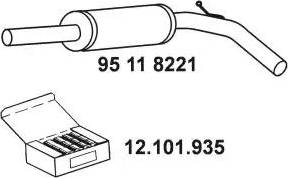 Eberspächer 95 11 8221 - Middle Silencer motal.fi