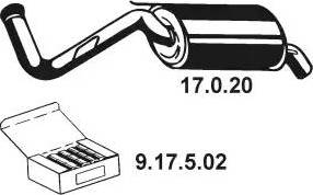 Eberspächer 17.0.20 - End Silencer motal.fi