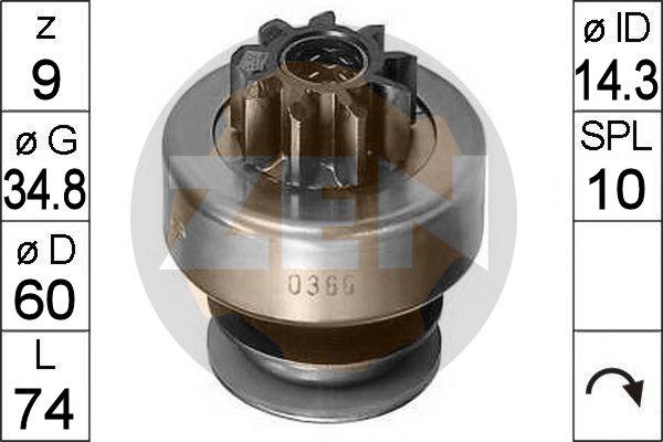 ERA ZN0366 - Pinion, bendix, starter motal.fi