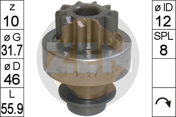 ERA ZN1727 - Pinion, bendix, starter motal.fi