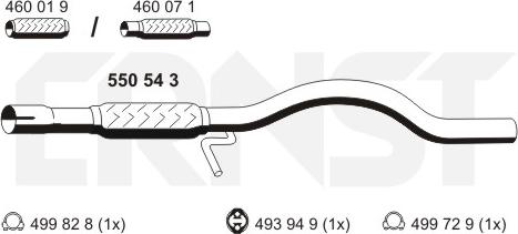 ERNST 550543 - Exhaust Pipe motal.fi